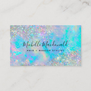 Holographic Opal Stone Glitter Business Card