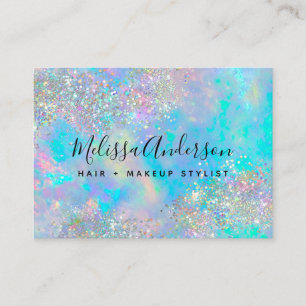 Holographic Opal Stone Glitter  Business Card