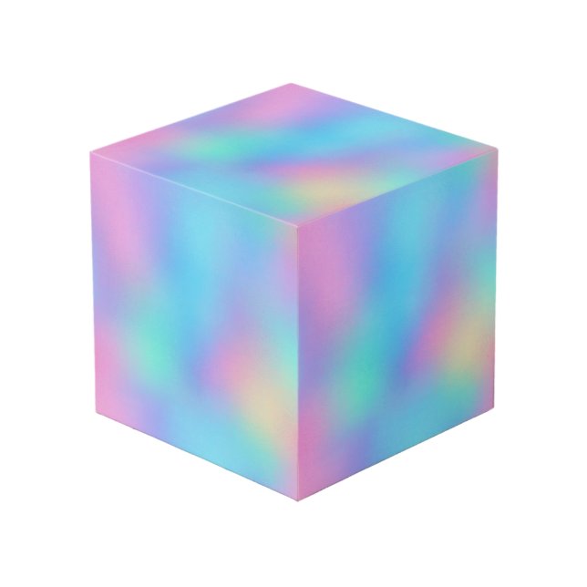 Holographic Pastel Dream Cube (Front Angled)