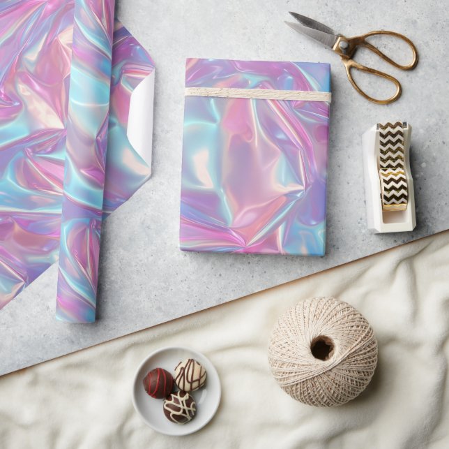 Holographic Pastel Iridescent  Wrapping Paper (Crafts)