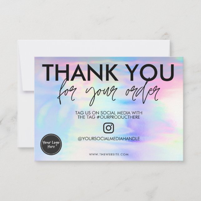 Holographic Pastel Thank you Media Insert (Front)