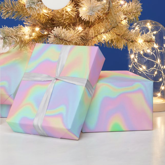 Holographic Pastel Wrapping Paper (Holidays)