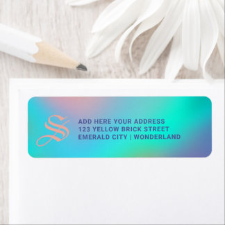 Holographic Pastels | Monogram Return Address Label