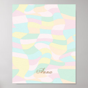 Holographic Pattern Custom Name Poster