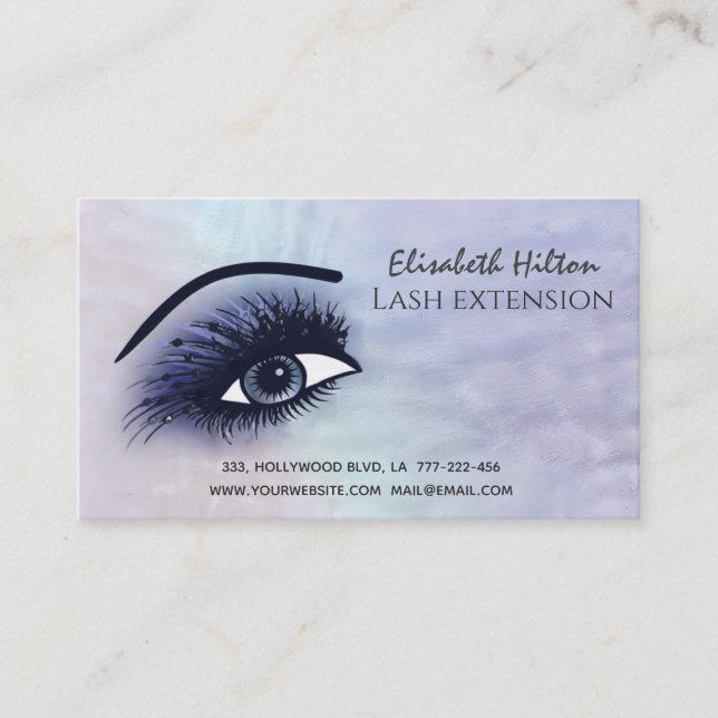Holographic pearl alluring makeup eye  after care business card (Front)