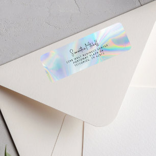 Holographic Personal Script Name Return Address Label