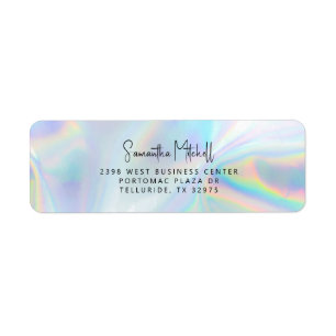 Holographic Personal Script Name Return Address Return Address Label