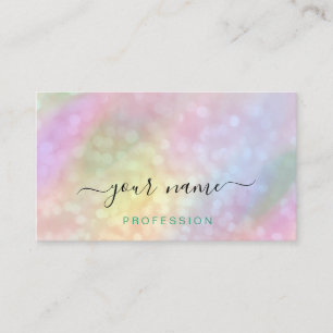 Holographic Pink Blue Colourful Makeup Artist Business Card