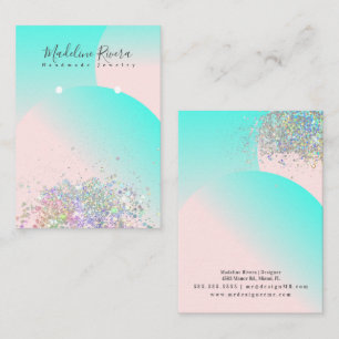 Holographic Pink Gradient Earring Display Card