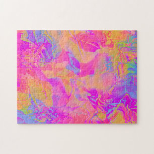 Holographic Pink Orange Modern Elegant   Jigsaw Puzzle