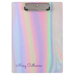 Holographic Pink Personalized Clipboard