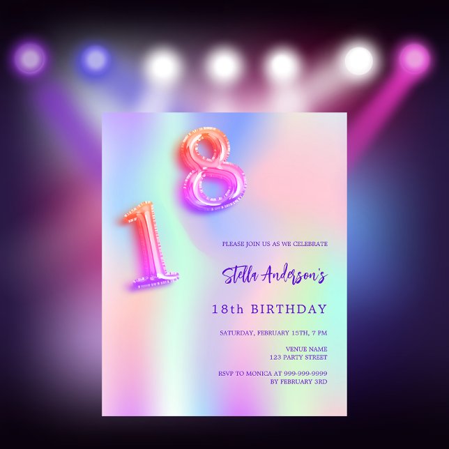 Holographic pink purple 18th birthday budget (Creator Uploaded)