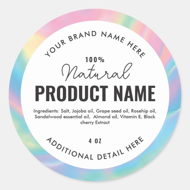 Holographic Product Round Label (Front)