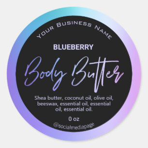 Holographic Purple And Blue Body Butter Labels