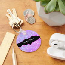 Holographic Purple Glitter Custom Name Agate