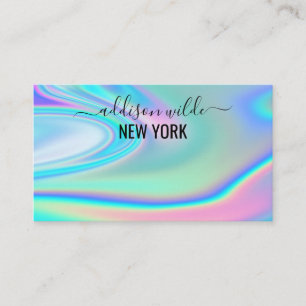 Holographic Purple Glitter Luxury Glam Iridescent Business Card