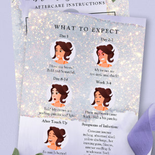 Holographic Purple Glitter Luxury PMU Aftercare Business Card