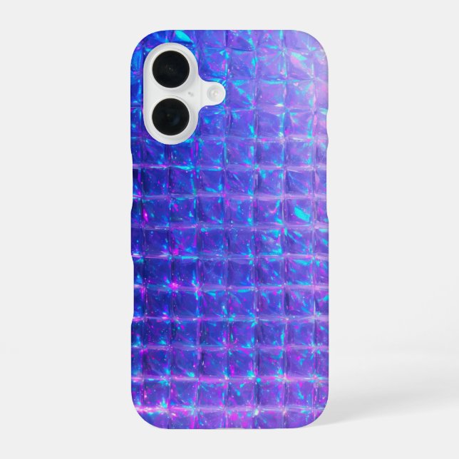 Holographic Purple Prism Texture iPhone 16 Case (Back)
