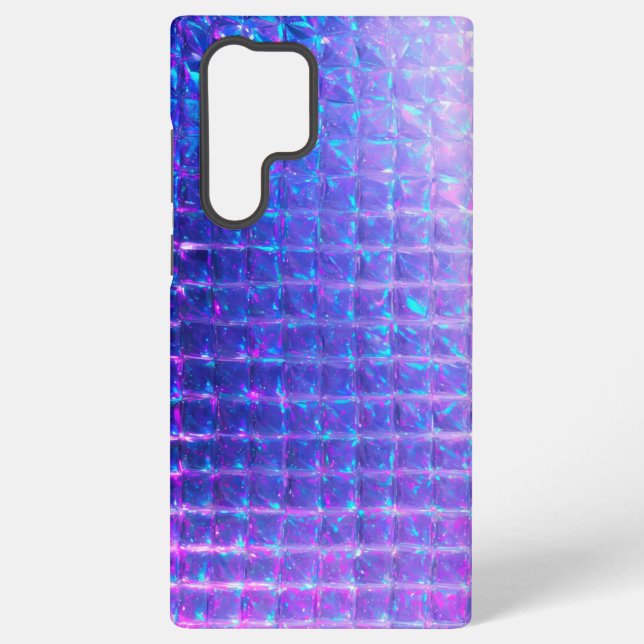Holographic Purple Prism Texture Samsung Galaxy S22 Ultra Case (Back)