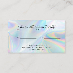 Holographic QR Code Beautician Salon Business Appointment Card