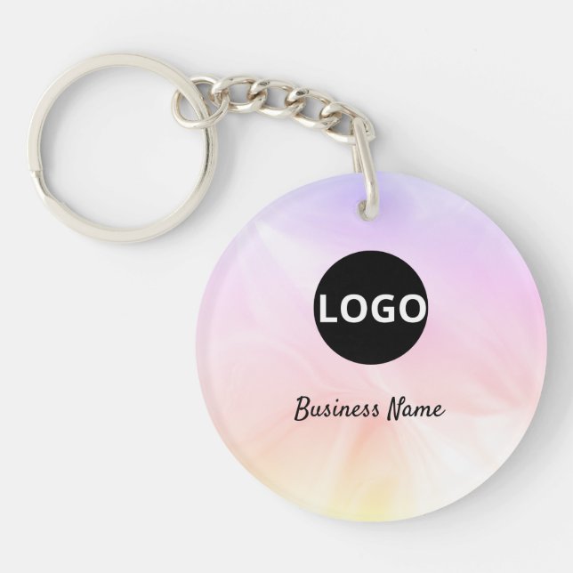 Holographic QR Code Keychain – Custom Logo Promo (Front)