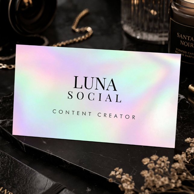 Holographic QR Code Social Media Content Creator Business Card (Creator Uploaded)