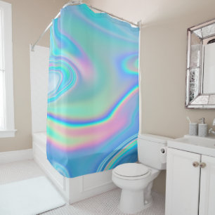 Holographic Rainbow Abstract Shower Curtain