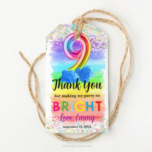 Holographic Rainbow Birthday Gift Tag
