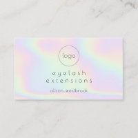 Holographic rainbow eyelash extensions custom logo