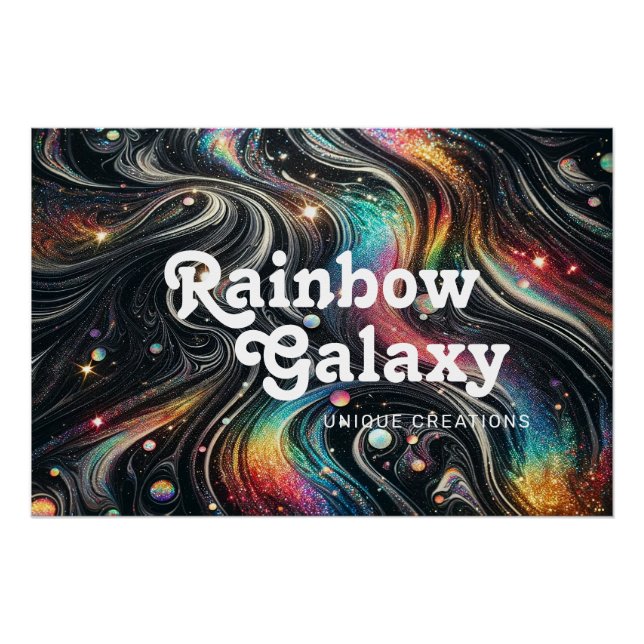 Holographic Rainbow Glitter 70s Galactic Creative  Poster (Front)