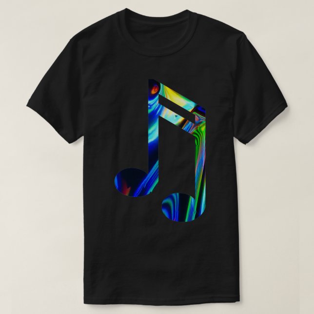 Holographic Rainbow Music Note Holo Note watercolo T-Shirt (Design Front)