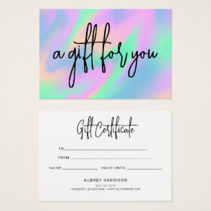 Holographic Rainbow Script Gift Certificate