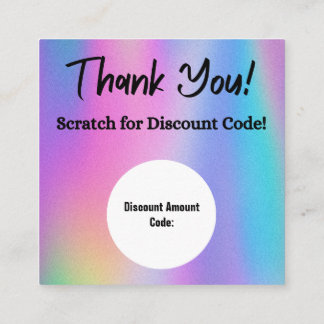 Holographic Scratch-Off Discount Cards