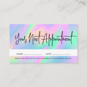 Holographic Script Calligraphy Appointment Card