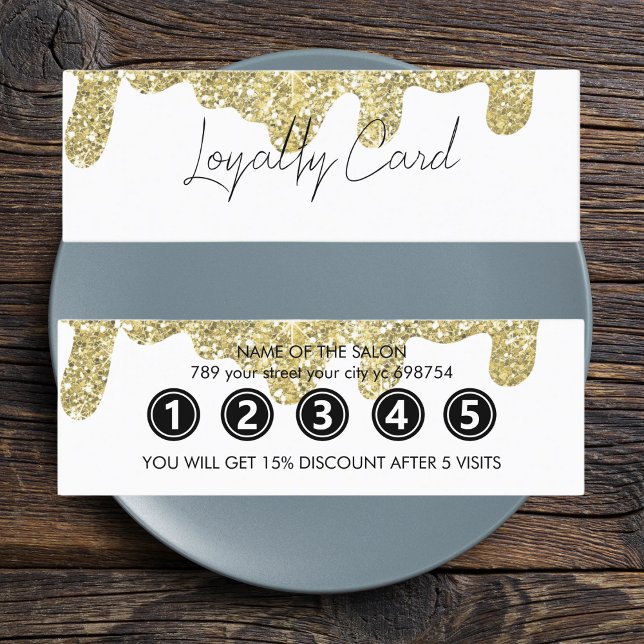 Holographic Signature Modern Glam Gold Glitter Loyalty Card (Holographic Signature Modern Glam Gold Glitter Loyalty Card
)