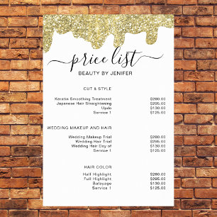 Holographic Signature Modern Glam Gold Glitter Poster