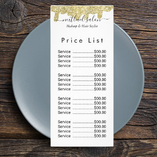 Holographic Signature Modern Glam Gold Glitter Rack Card