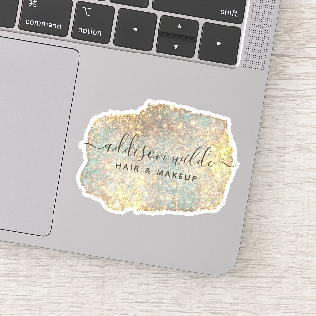 Holographic Signature Script Modern Glam Glitter (Detail)