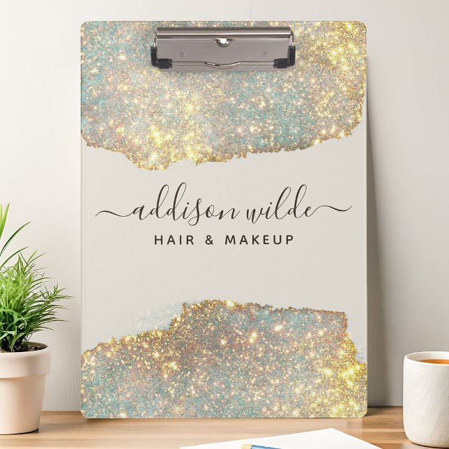 Holographic Signature Script Modern Glam Glitter Clipboard (Creator Uploaded)