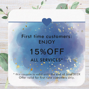 Holographic Signature Script Modern Glam Glitter Discount Card
