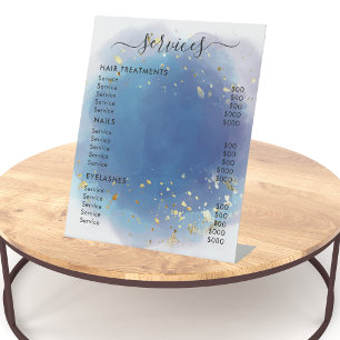 Holographic Signature Script Modern Glam Glitter Pedestal Sign