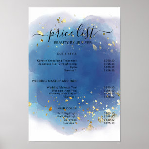 Holographic Signature Script Modern Glam Glitter Poster
