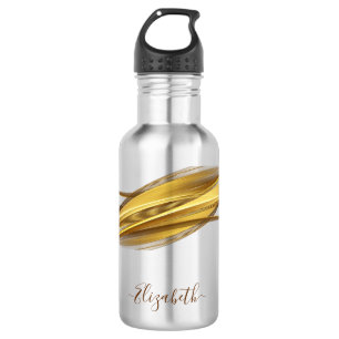 Holographic Signature Script Modern Gold Glitter 532 Ml Water Bottle