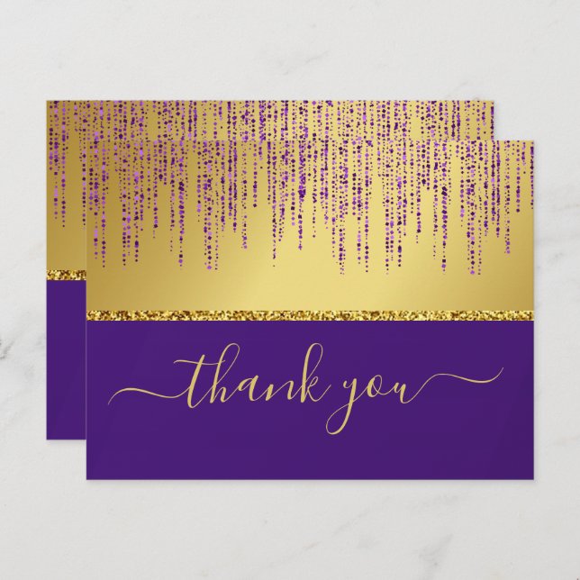 Holographic Signature Script Modern Gold Glitter Postcard (Front/Back)