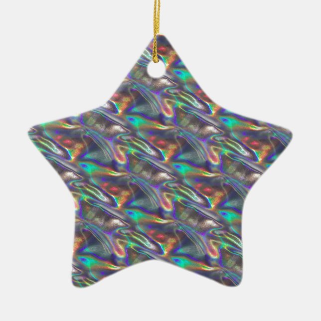 holographic silver ceramic ornament (Front)
