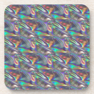 holographic silver coaster