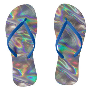 holographic silver flip flops shoes sandals