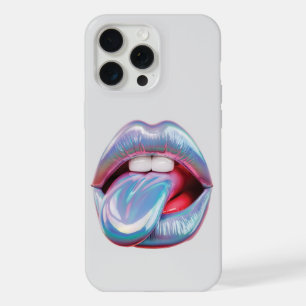 Holographic silver mouth iPhone 15 pro max case