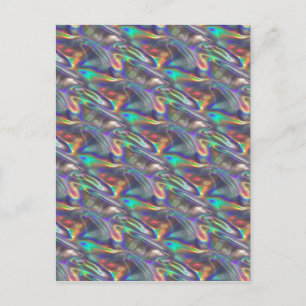 holographic silver postcard