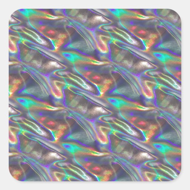 holographic silver square sticker (Front)